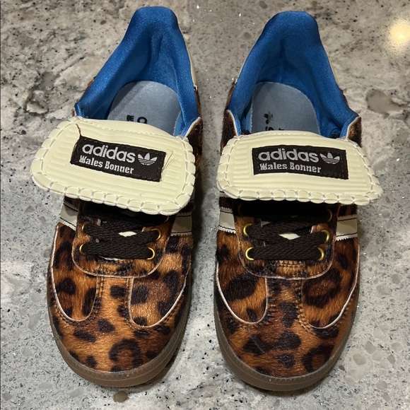 adidas Shoes - ⚜️NEW Adidas Samba Pony Wales Bonner Leopard Print Sneakers with Blue Accents